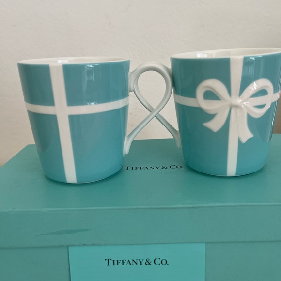 Tiffany & Co. Blue and White Ribbon Mug Set,Box,cards,Collectible Retired BNWOT - Picture 11 of 15